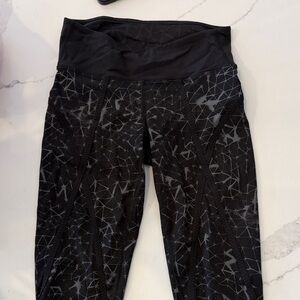 lululemon athletica Black Geometric Capri Leggings